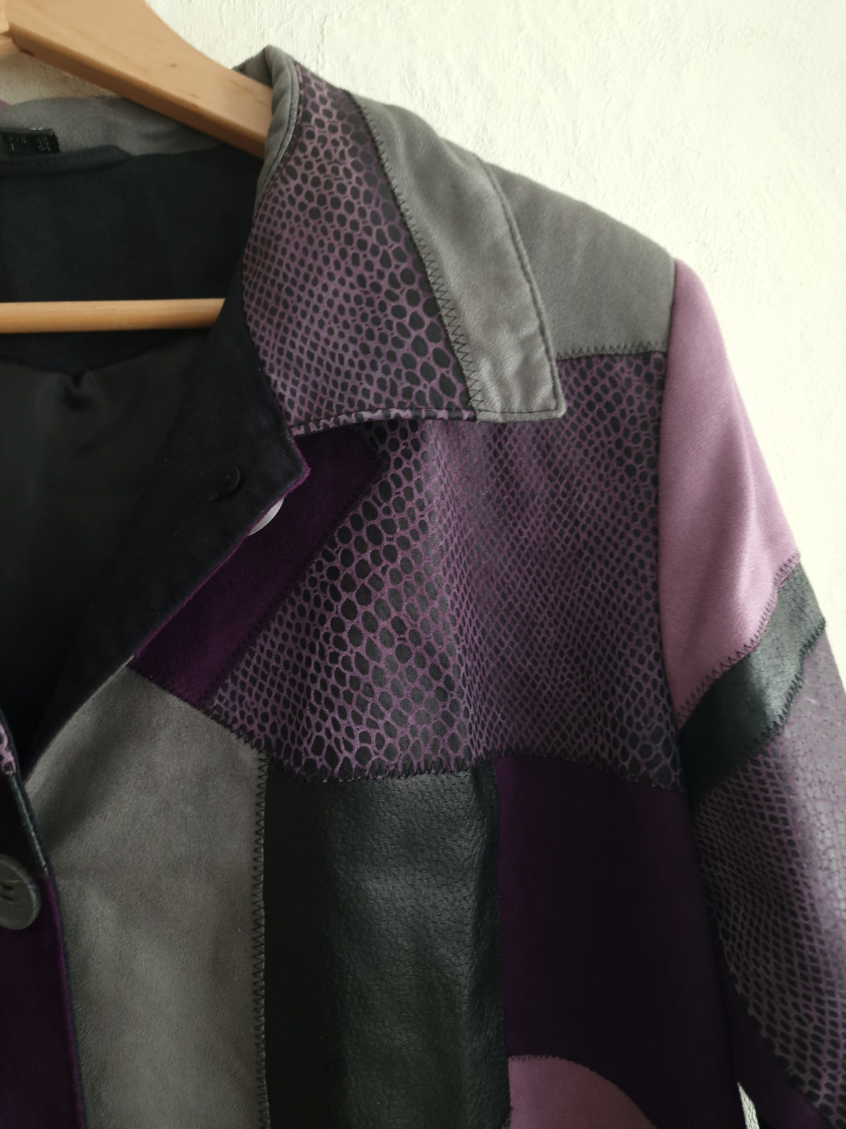 Vintage patchwork leather jacket