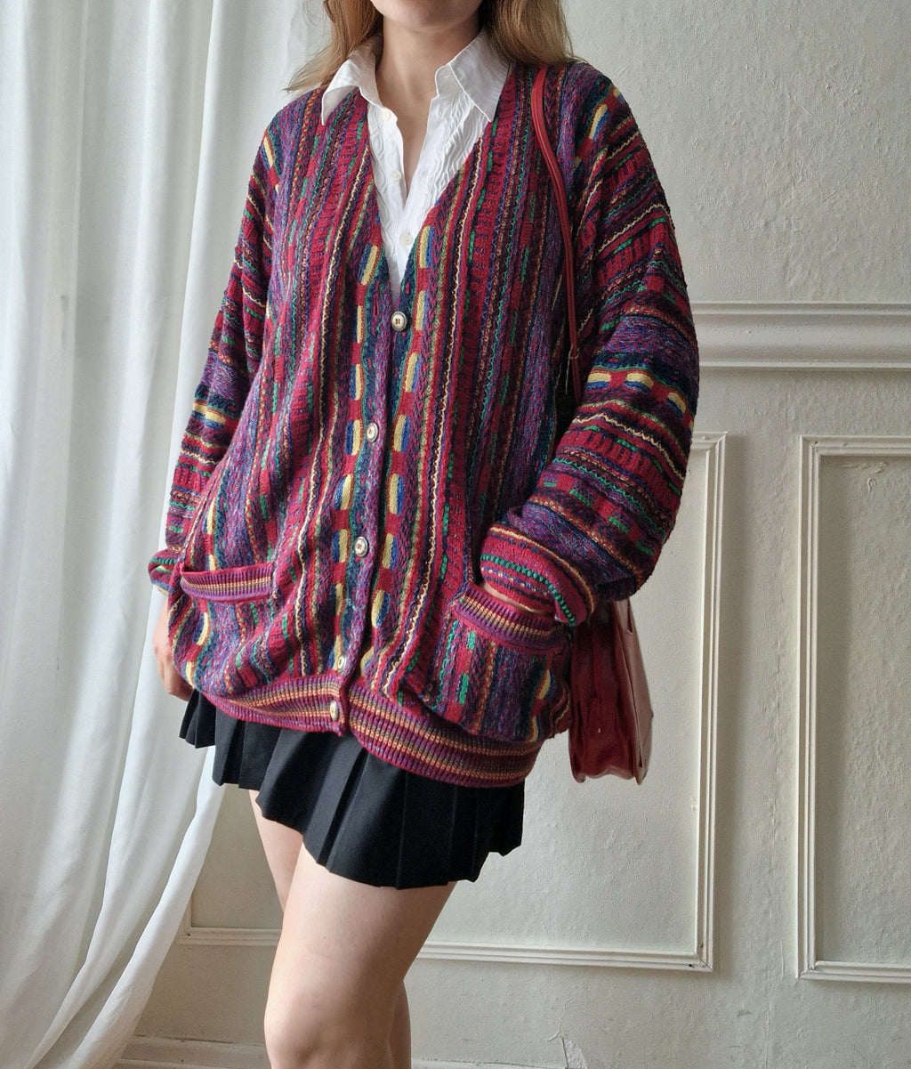 Colorful 80s cardigan