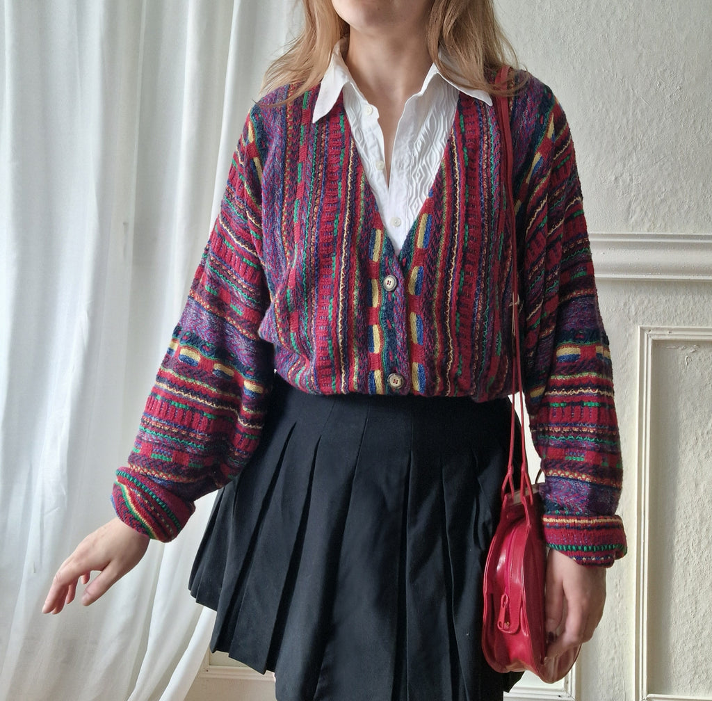 Colorful 80s cardigan
