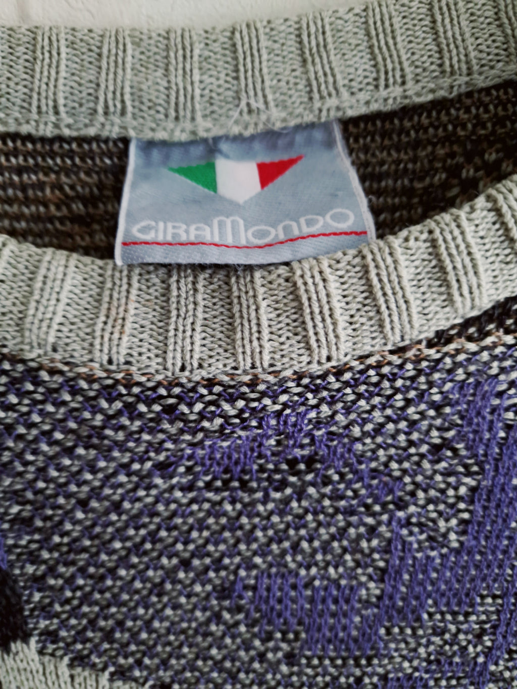 Vintage Strickpullover mit geometrischem Muster