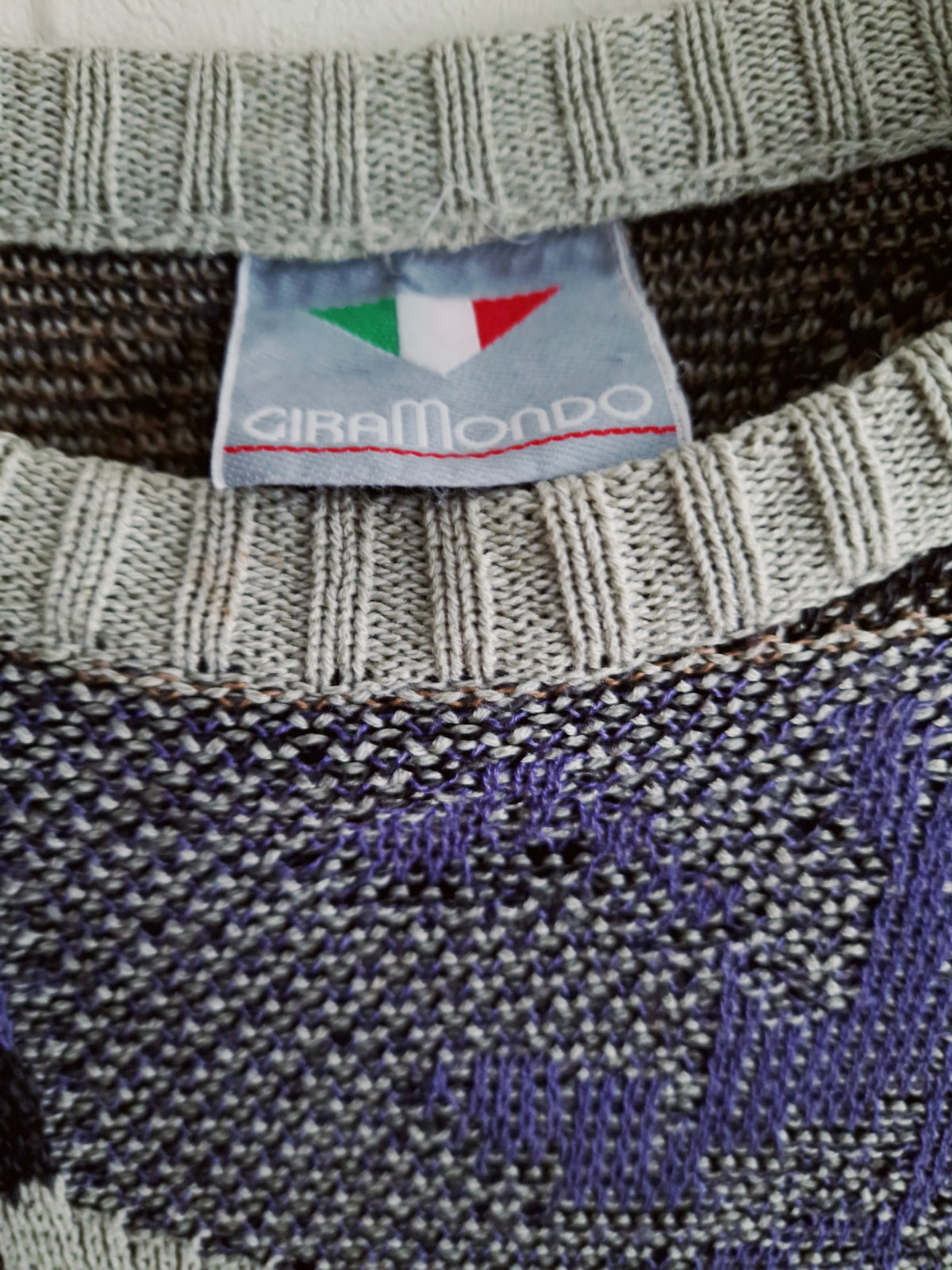 Vintage Strickpullover mit geometrischem Muster