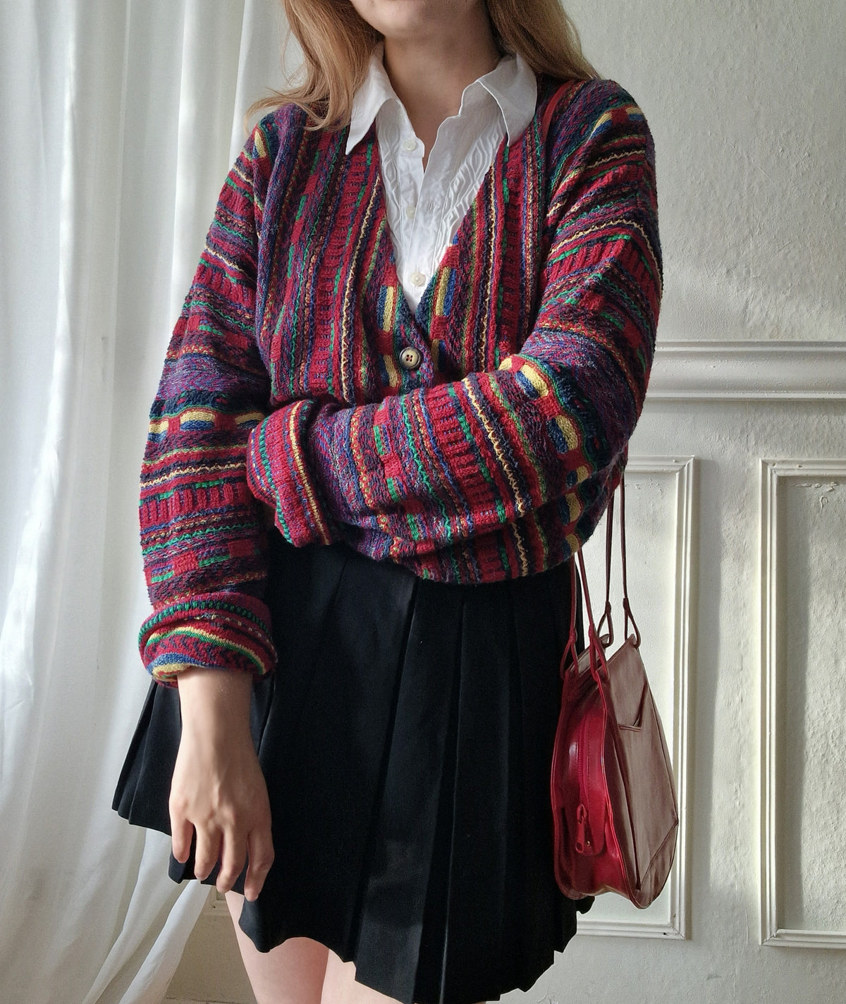 Colorful 80s cardigan
