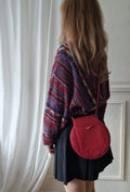 Vintage leather bag in red