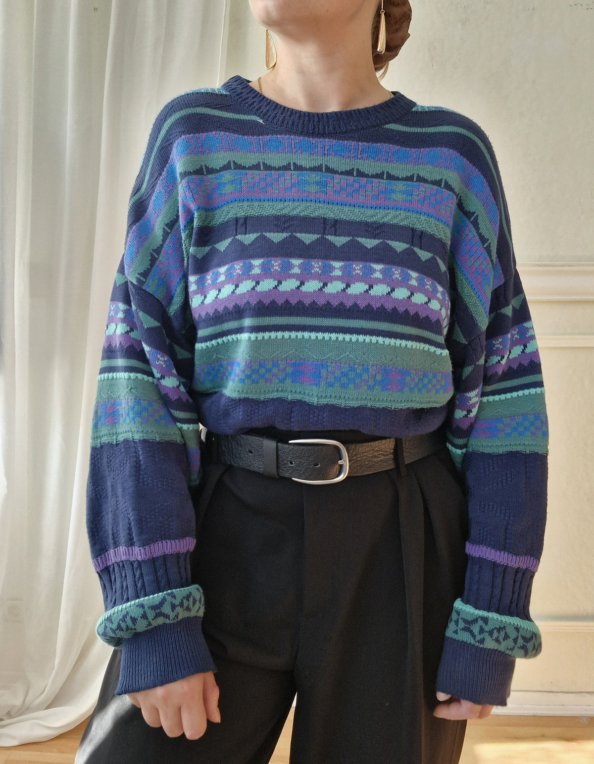 Striped vintage knit sweater