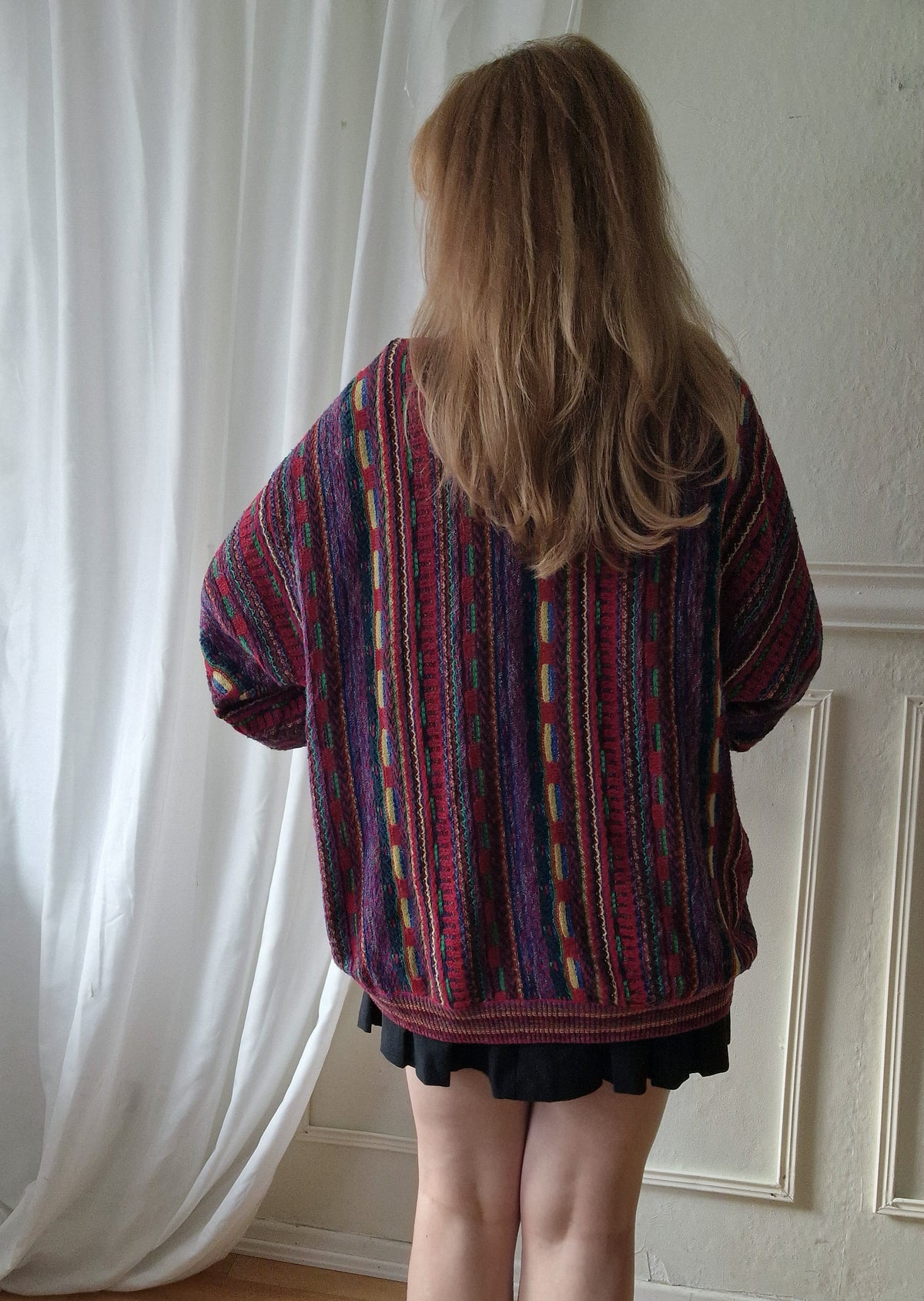 Colorful 80s cardigan