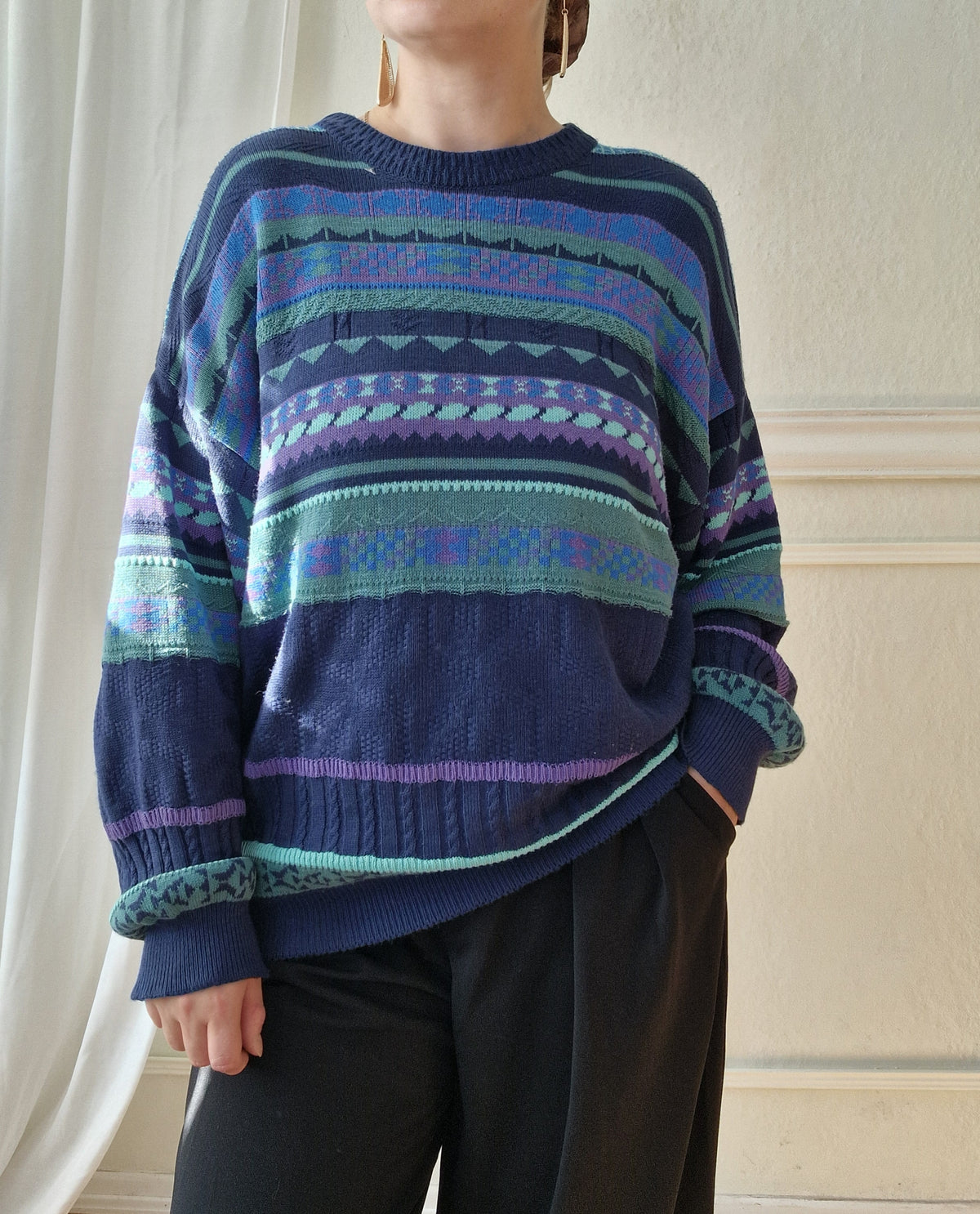 Striped vintage knit sweater