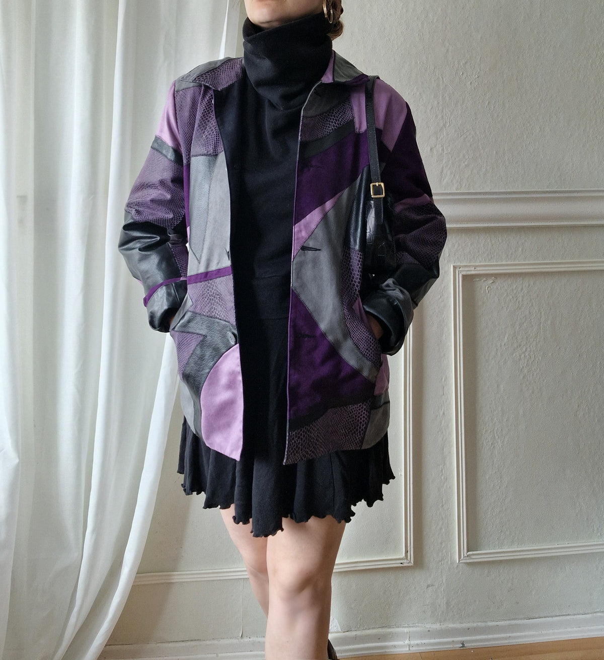 Vintage patchwork leather jacket