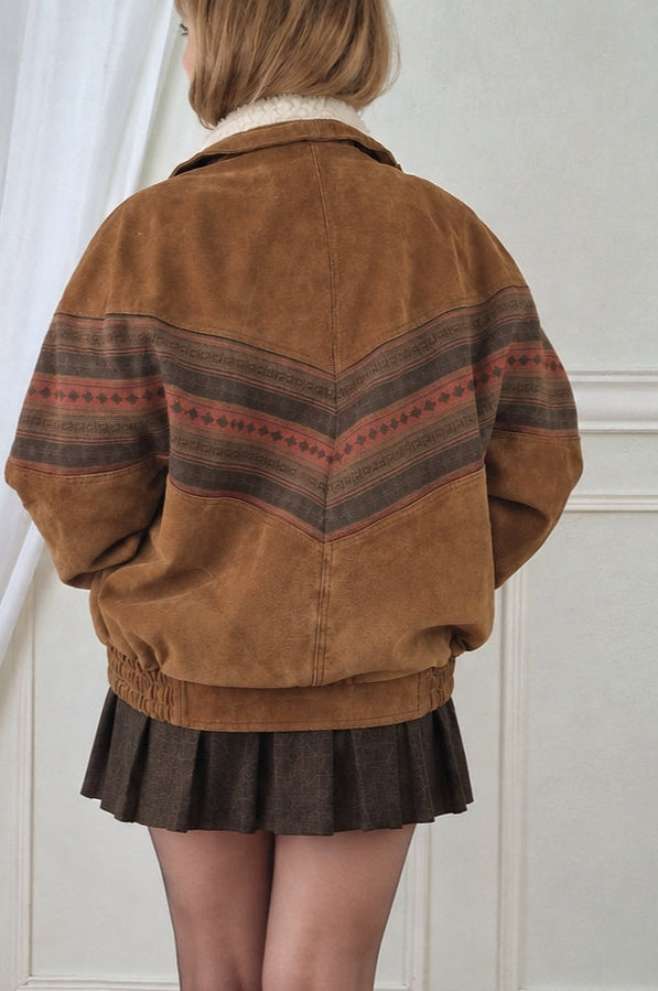 Vintage 80s Sherpa Leather Jacket