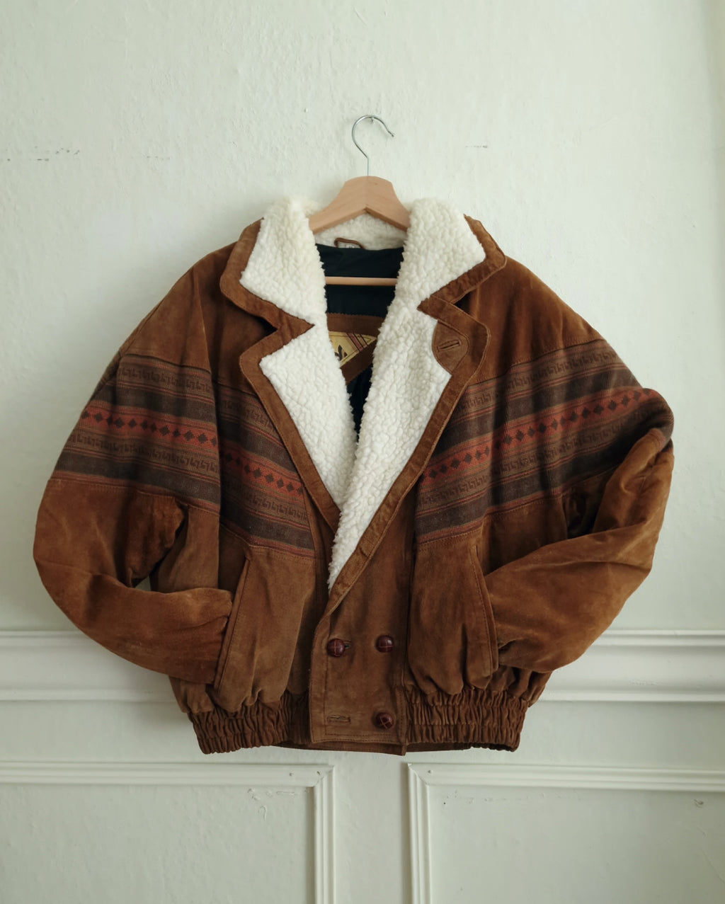 Vintage 80s Sherpa Leather Jacket