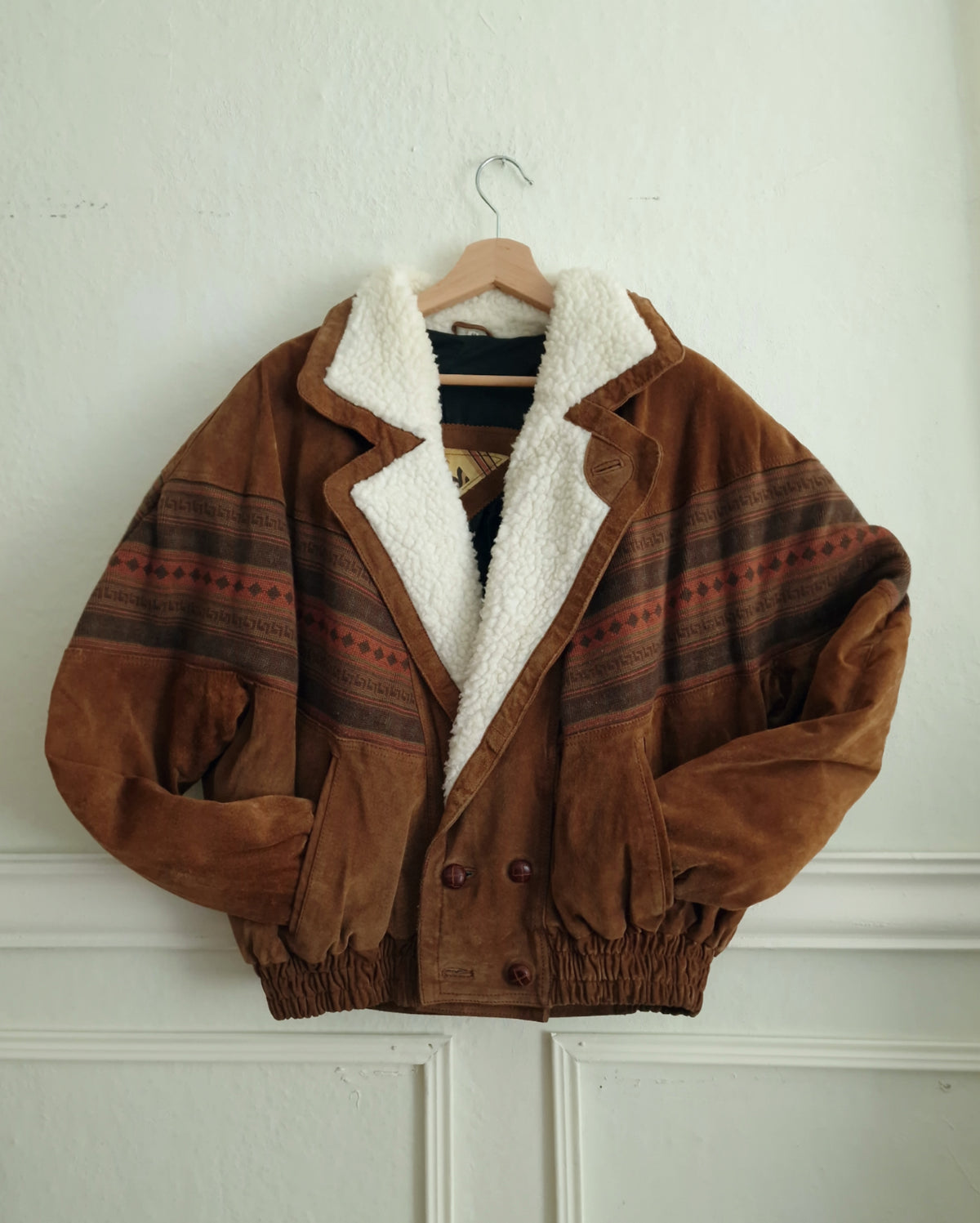 Vintage 80s Sherpa Leather Jacket