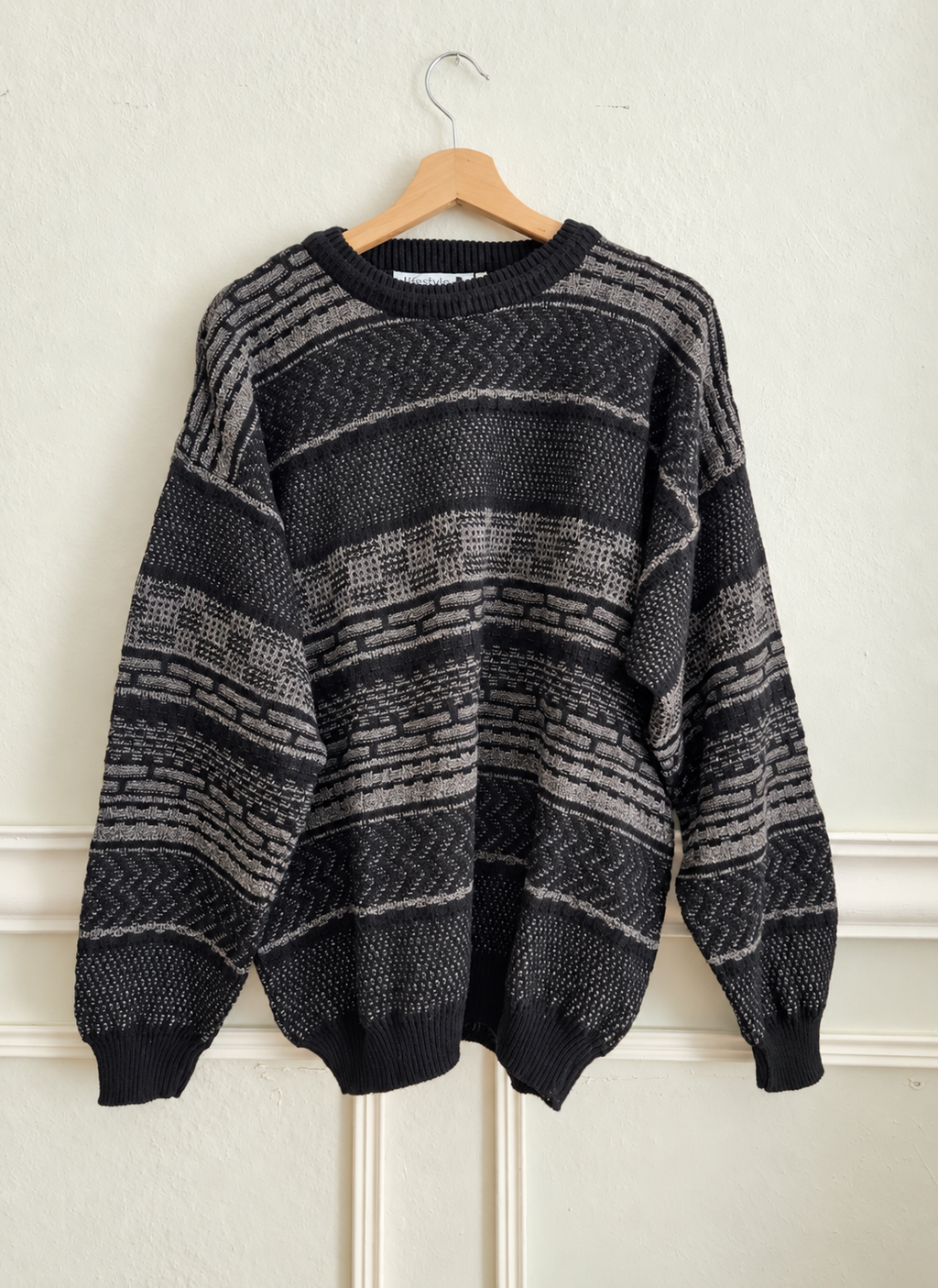 Vintage Woll Pullover mit Strukturmuster