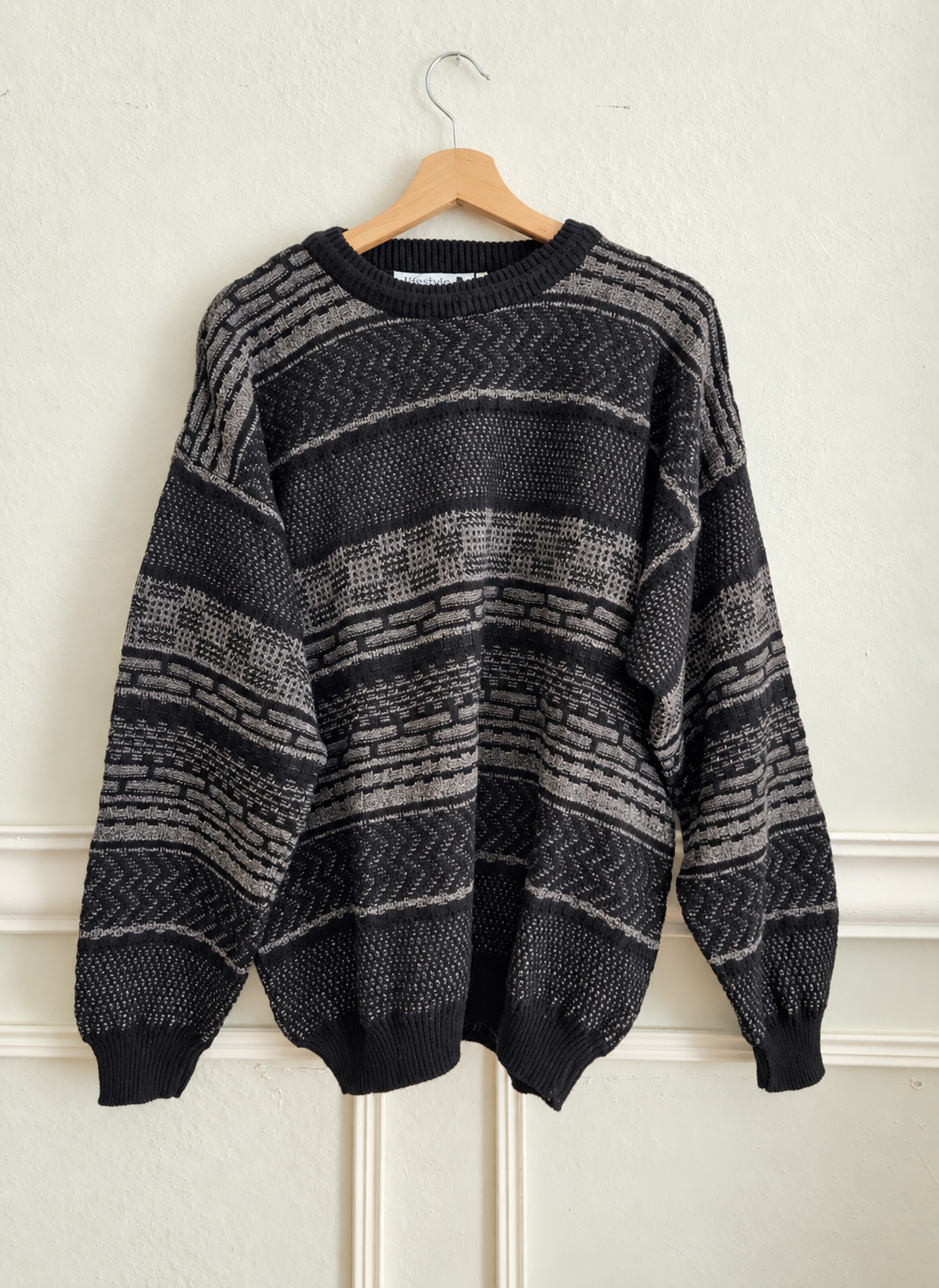 Vintage Woll Pullover mit Strukturmuster