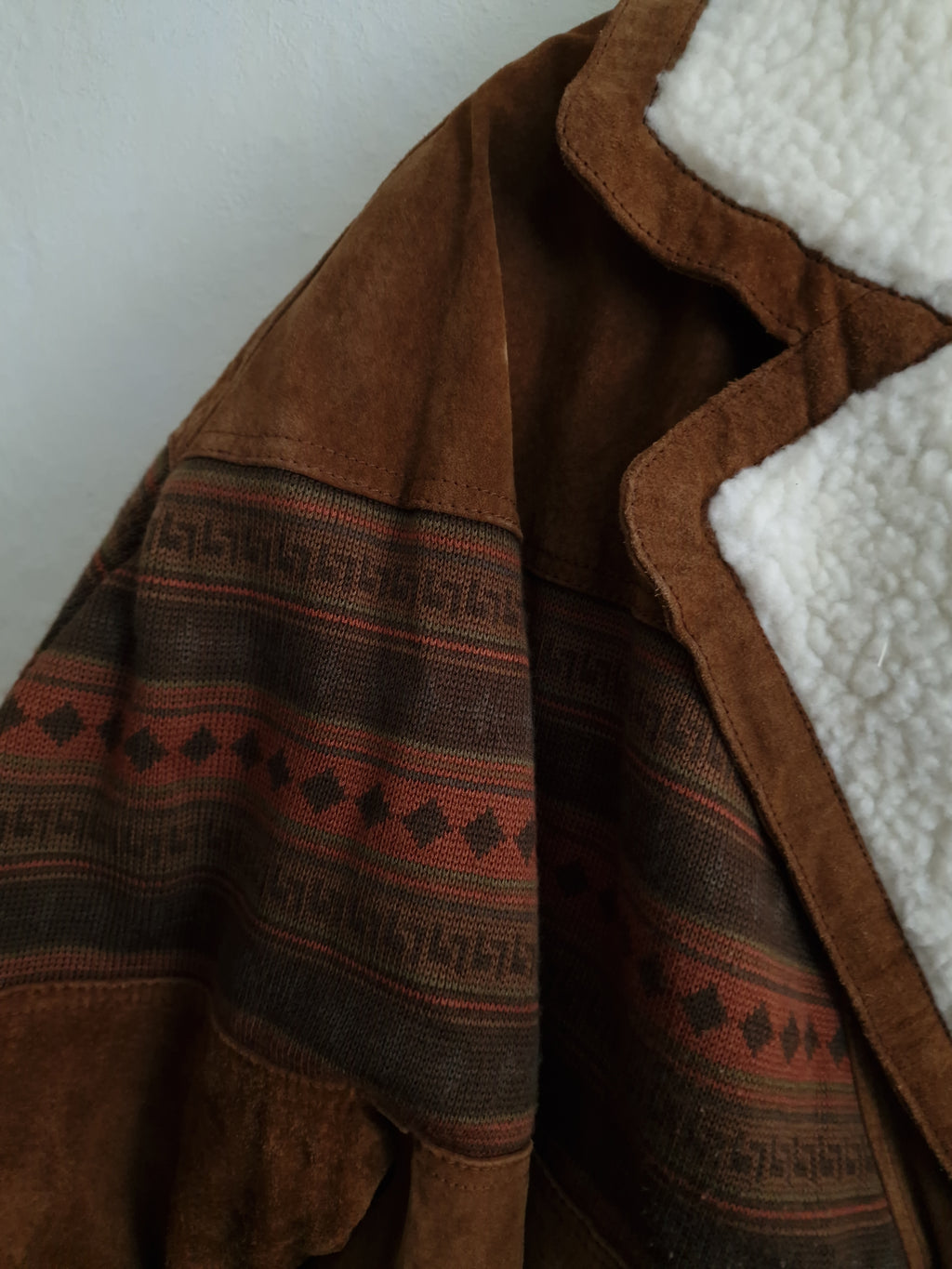 Vintage 80s Sherpa Leather Jacket