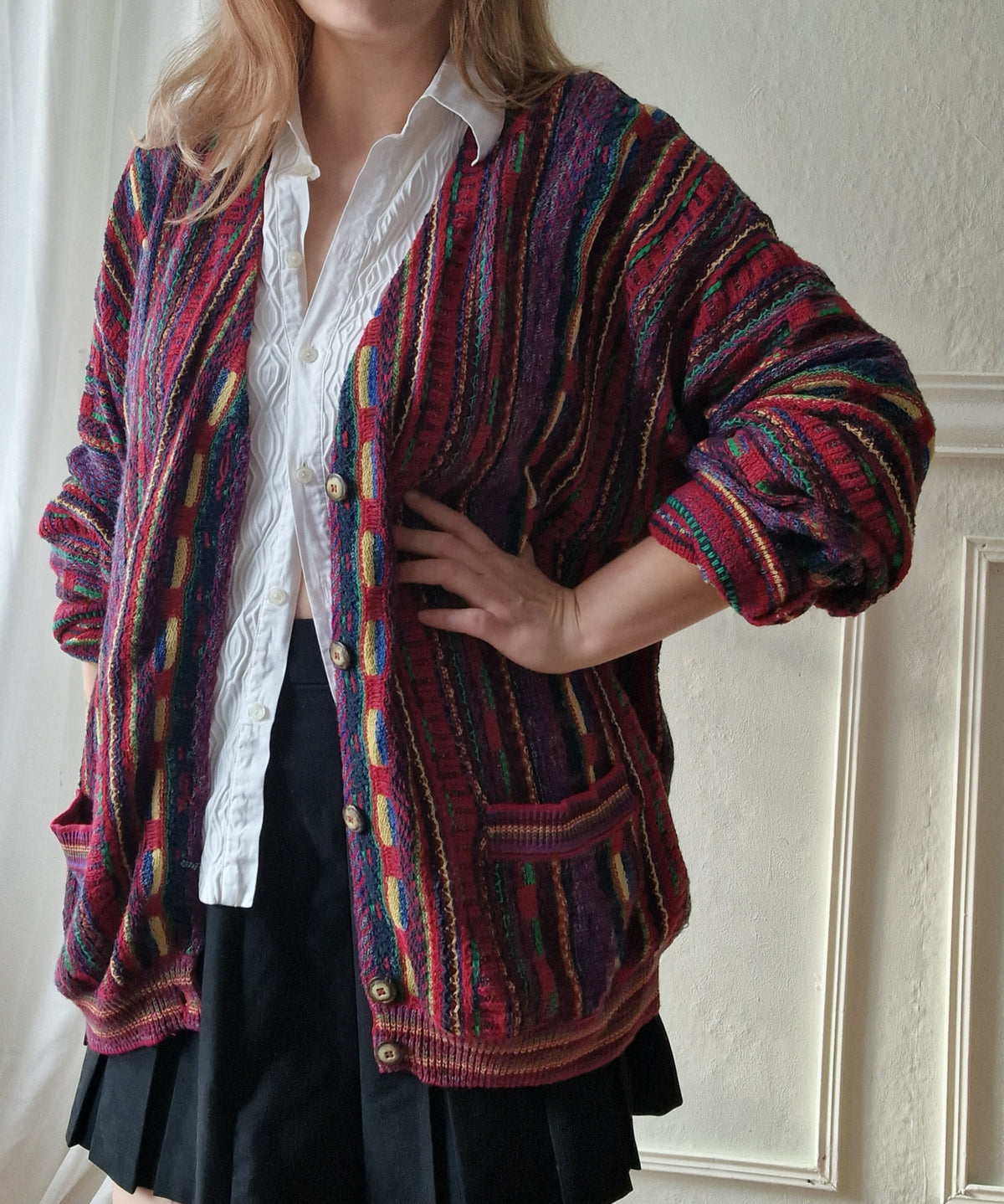 Colorful 80s cardigan
