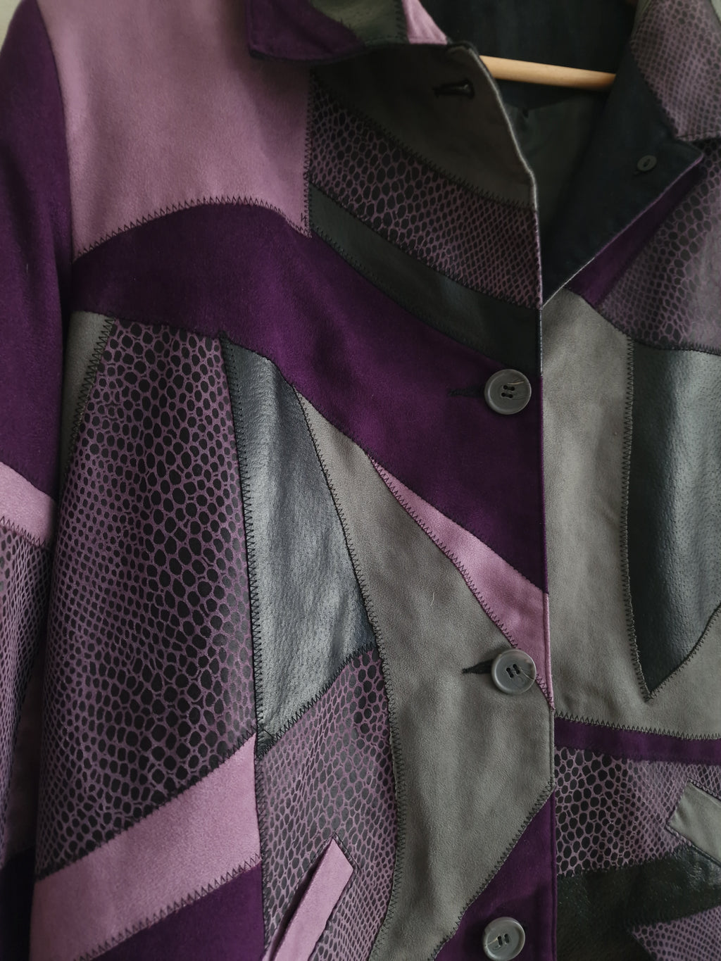 Vintage patchwork leather jacket