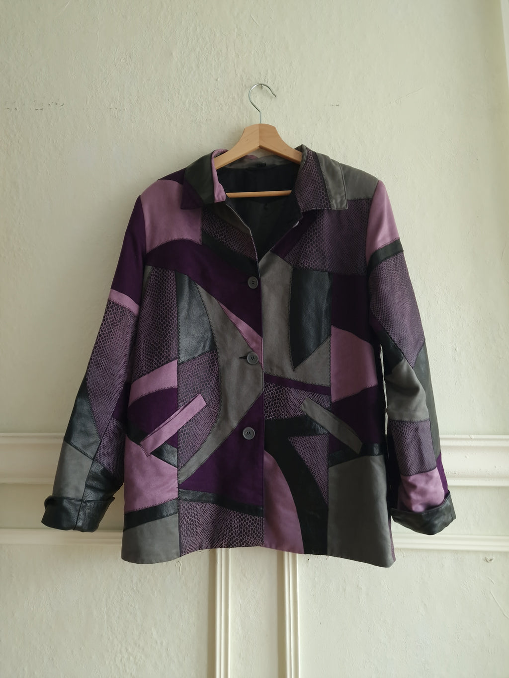 Vintage patchwork leather jacket