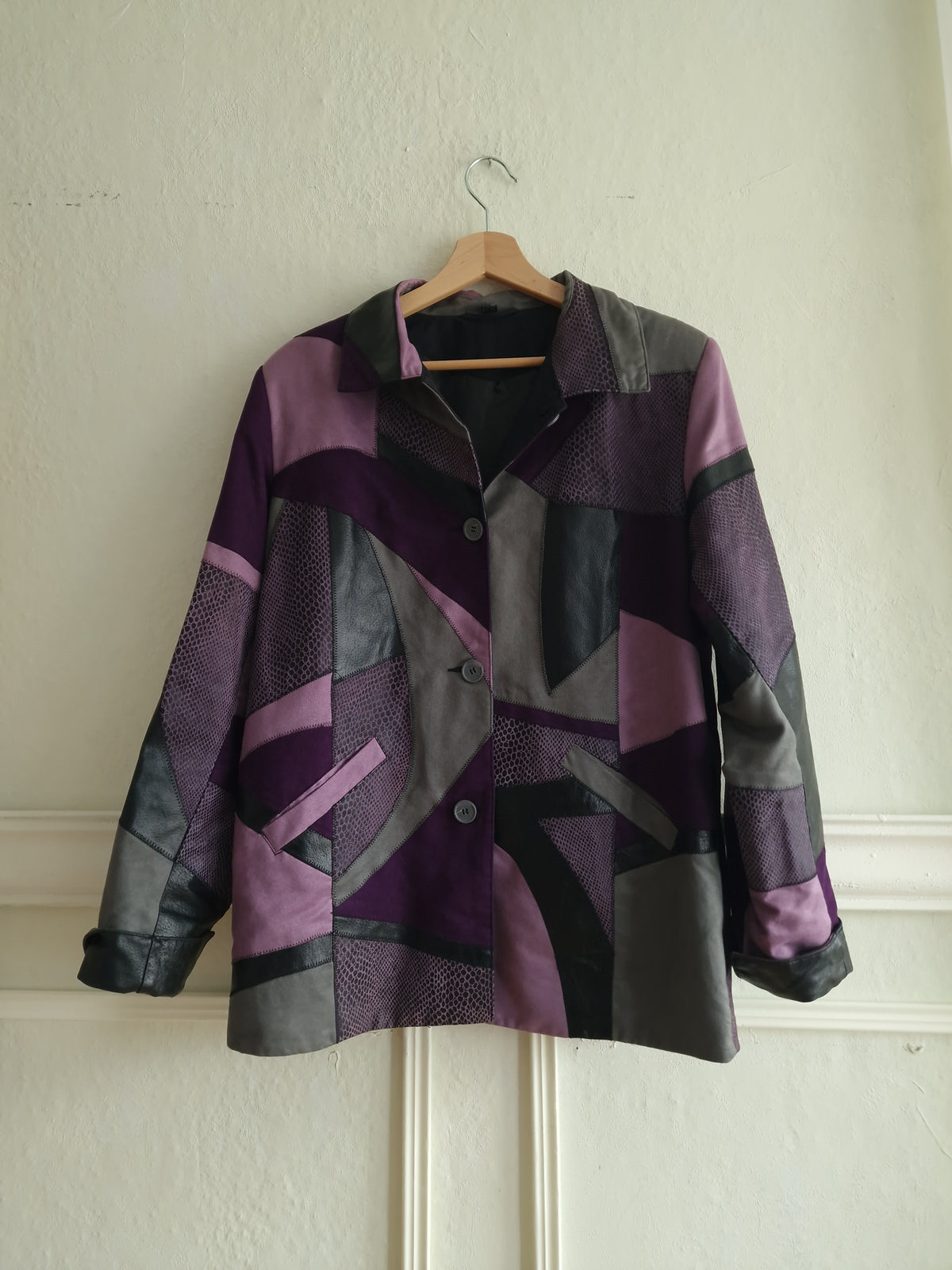 Vintage patchwork leather jacket