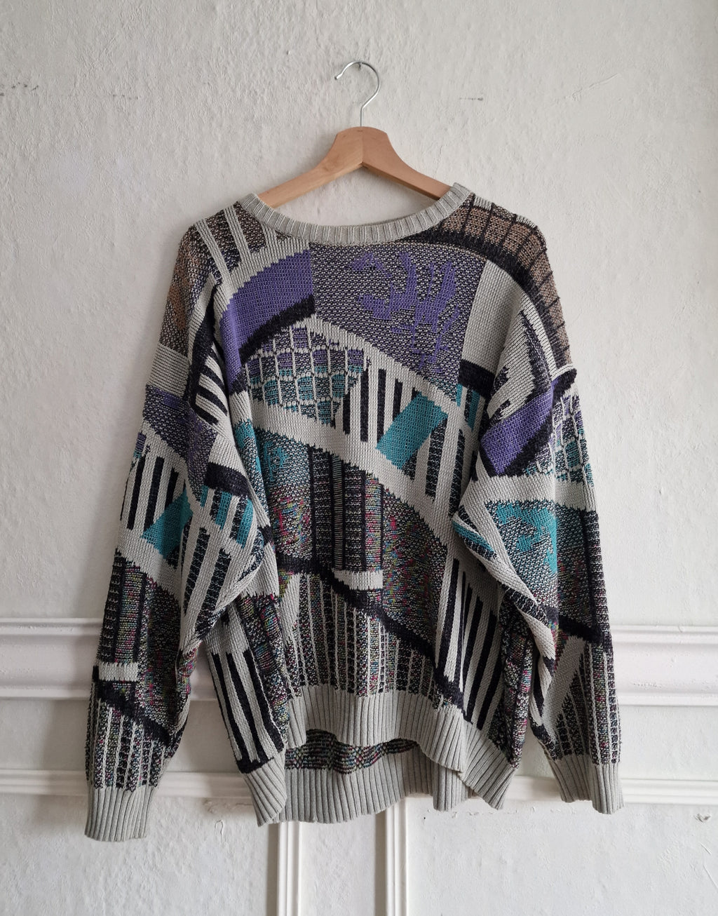 Vintage Strickpullover mit geometrischem Muster