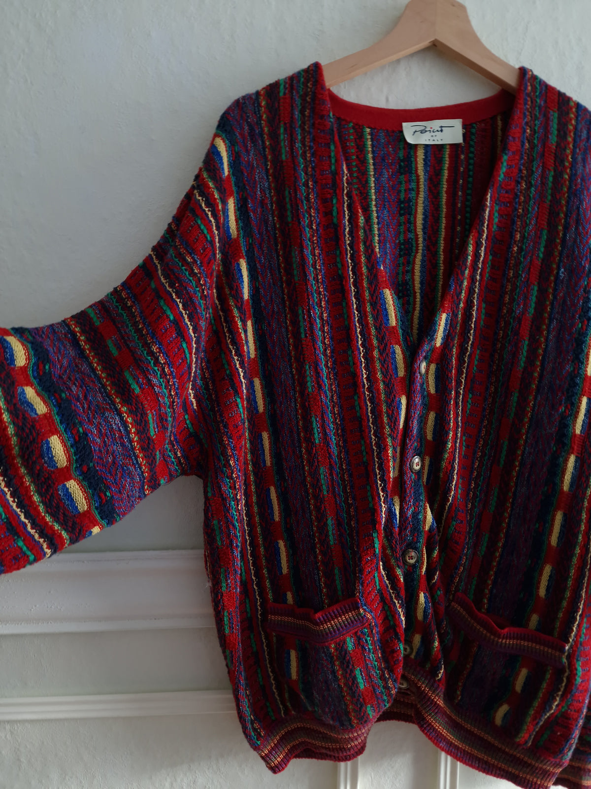 Colorful 80s cardigan