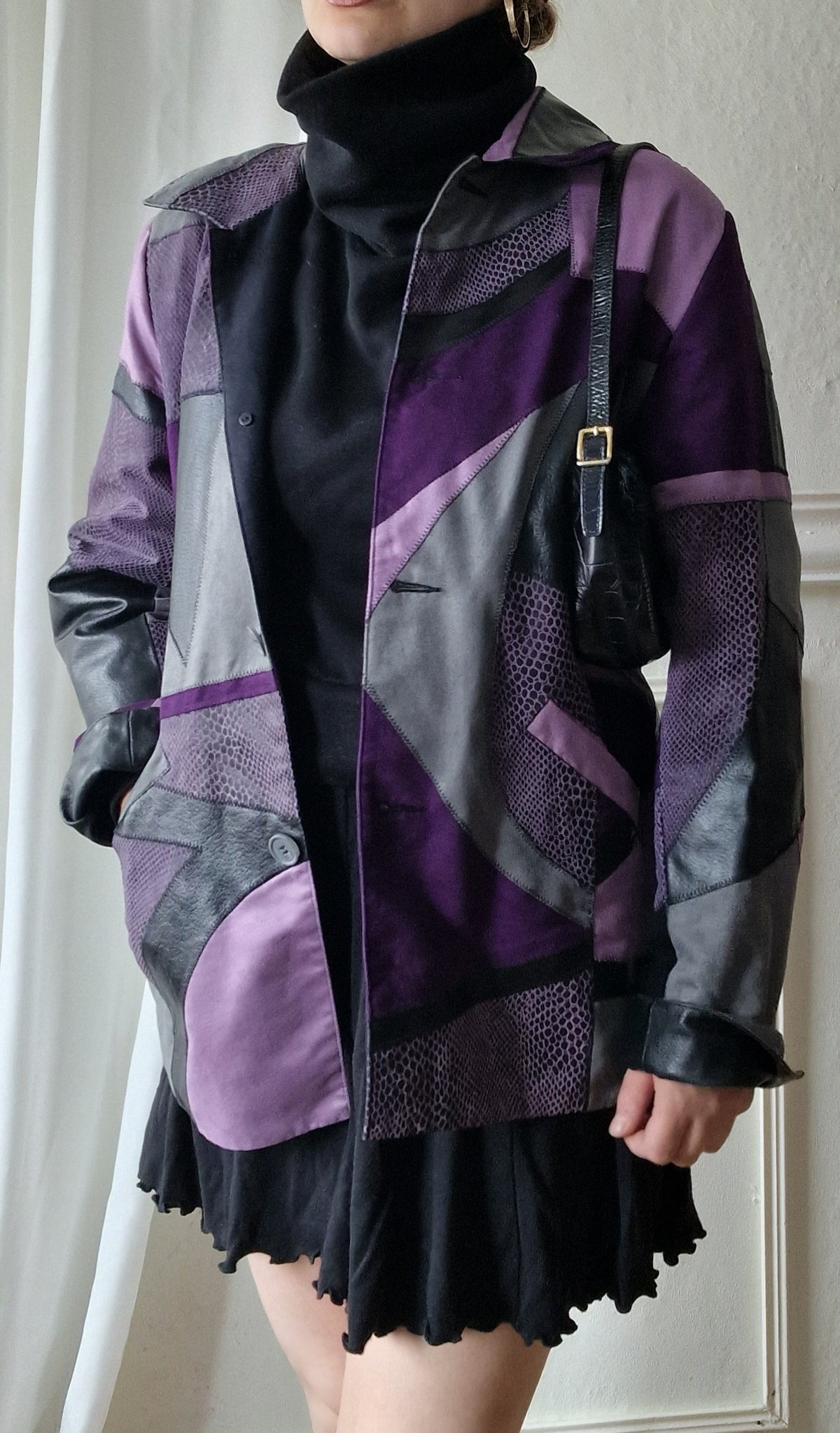 Vintage patchwork leather jacket