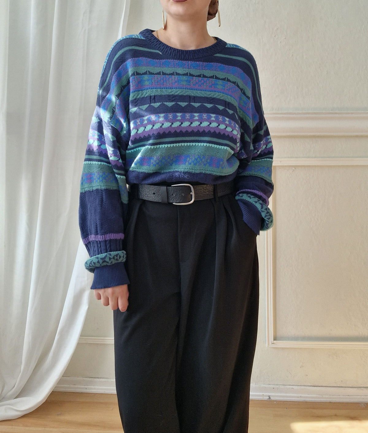 Striped vintage knit sweater